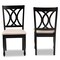 Baxton Studio Reneau Sand Upholstered Espresso Wood 2-Piece Dining Chair Set 162-10527 - alternate 7